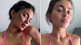 Kylie Jenner Shows Off Her Curves in Tiny Pink Bikini and Remembers to Tag Skims: Photos