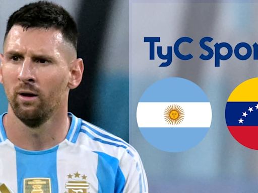 TyC Sports en vivo - Argentina vs Venezuela online por las Eliminatorias al Mundial 2026