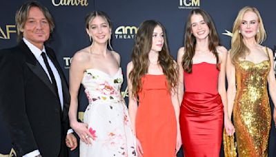 Nicole Kidman’s Daughters Sunday and Faith Urban Wear Monique Lhuillier for AFI Life Achievement Award Gala