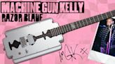“NGL I thought this was a Chibson post at first”: Schecter’s utterly wild Machine Gun Kelly signature guitar, the Razorblade, channels some familiar marketing – and the comedy brand is not taking it lying down