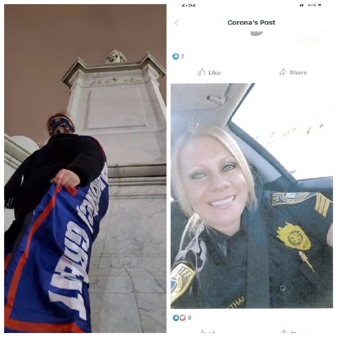 Deputy’s selfies at Jan. 6 insurrection got her fired, suit says. Now she gets payout
