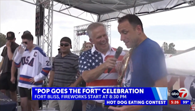 Famous competitive eater Joey Chestnut wins Ft. Bliss hot dog challenge