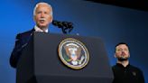 Biden mistakenly calls Ukraine's Zelenskyy 'President Putin' at Nato summit | ITV News