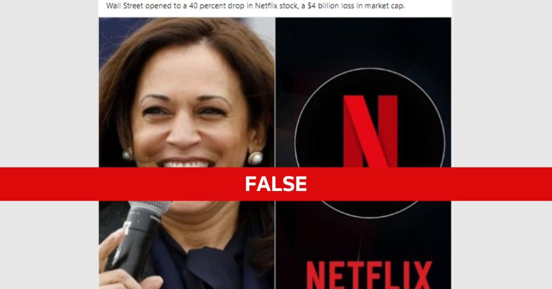 Fact Check: Netflix stock did not fall by 40% after Harris campaign donation