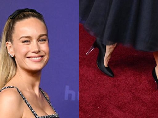 Brie Larson Opts For Invisible Heel in Black Shoes on 2024 Emmys Red Carpet