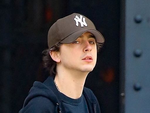 Timothee Chalamet grabs coffee on break from filming Bob Dylan biopic