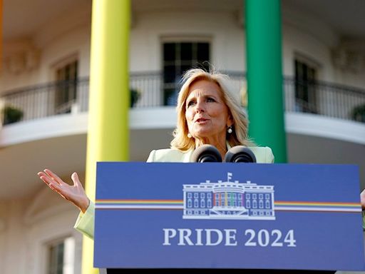 Jill and Ashley Biden welcome hundreds to rainbow-themed White House Pride Month party