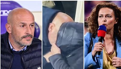 Vincenzo Italiano bacia la giornalista Vanessa Leonardi (sposata) dopo il gol della Fiorentina: la scena scatena i social