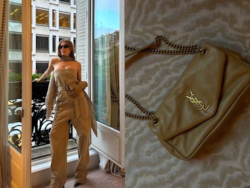 Sasha Meneghel posa com bolsa grifada em hotel luxuoso de Paris