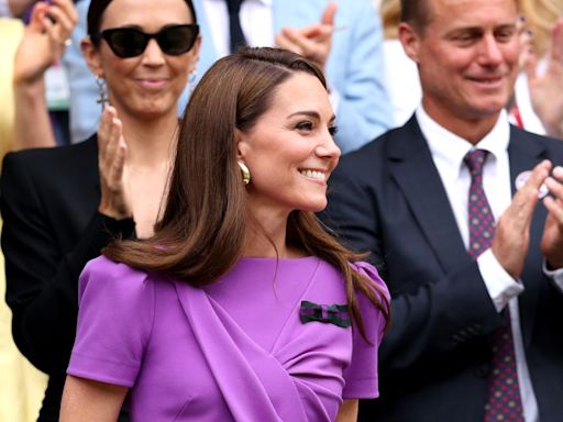 Kate Middleton Looks Lovely in Purple at Wimbledon Men's Finals