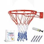 【籃球框-標準款塑膠勾-45cm-鋼材+噴塑-1套/組】(送打氣筒+3色籃網+4個膨脹螺絲)-56007