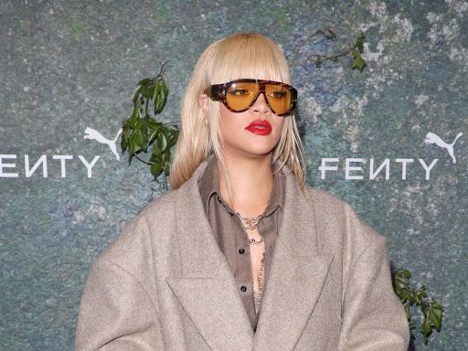Rihanna Totally Nails Oversize Suiting in This Stone-Colored Set