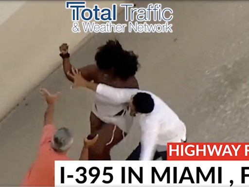 Woman — armed with screwdriver — attacked 2 men after Miami highway crash, video shows