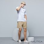 Nautica 男裝 滿版帆船刺繡休閒短褲-卡其色