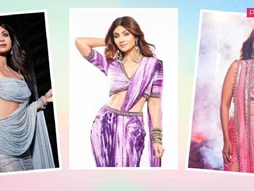 3 times Shilpa Shetty Kundra rocked the ethnic game in saree gowns with fiery side slits