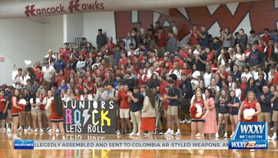 Hancock High celebrates first day of school with a pep rally - WXXV News 25