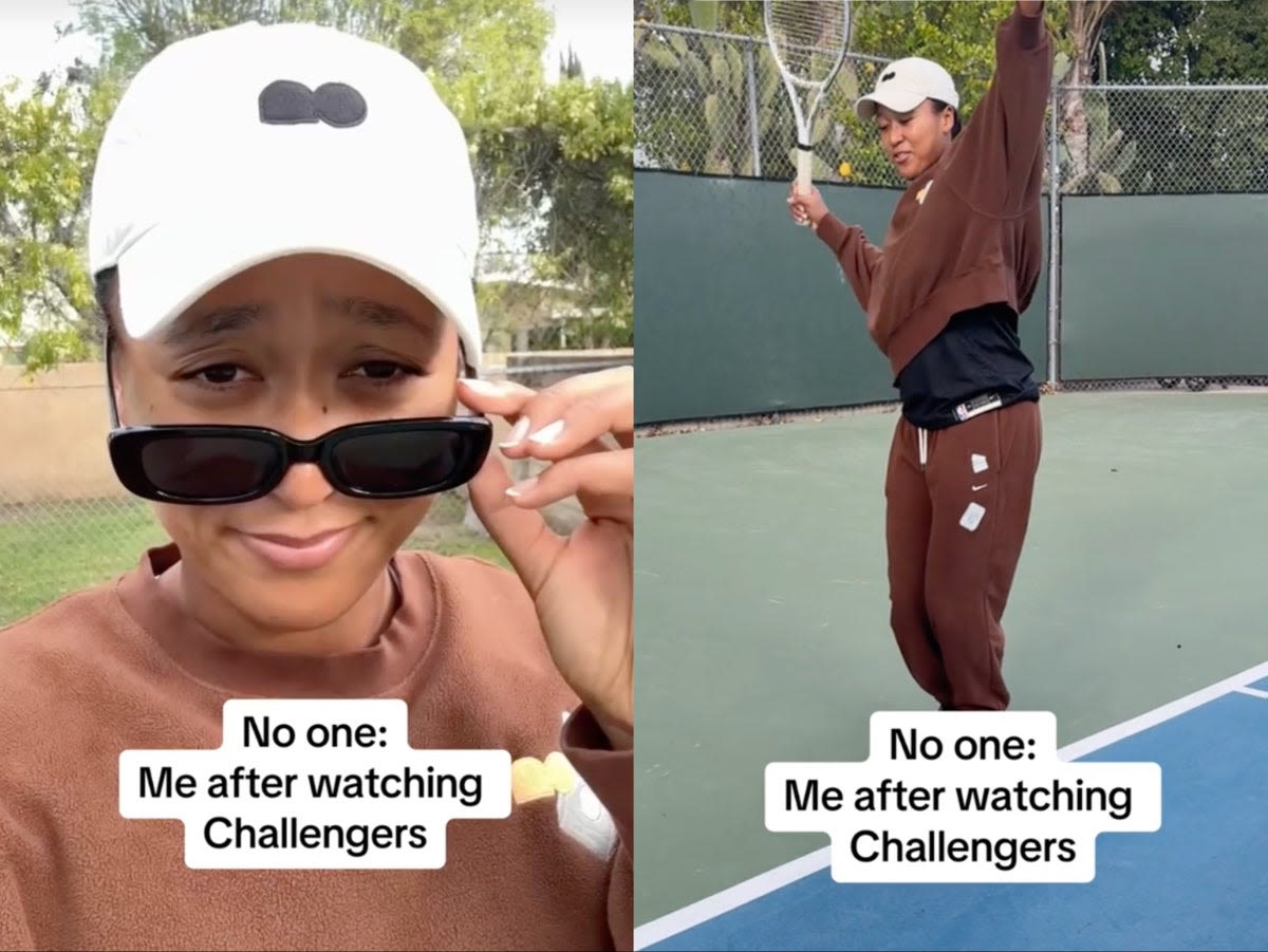 Naomi Osaka imitates Zendaya’s character in Challengers: ‘Me after watching’