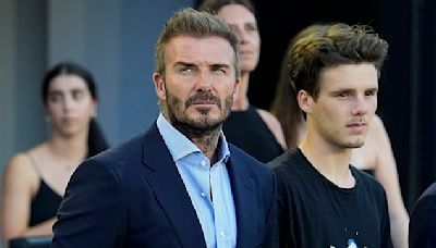 David Beckham is joined by son Cruz as they watch Inter Miami