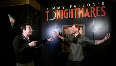 Prince Harry spooked and censored during profanity-laced visit to Jimmy Fallon's haunted maze