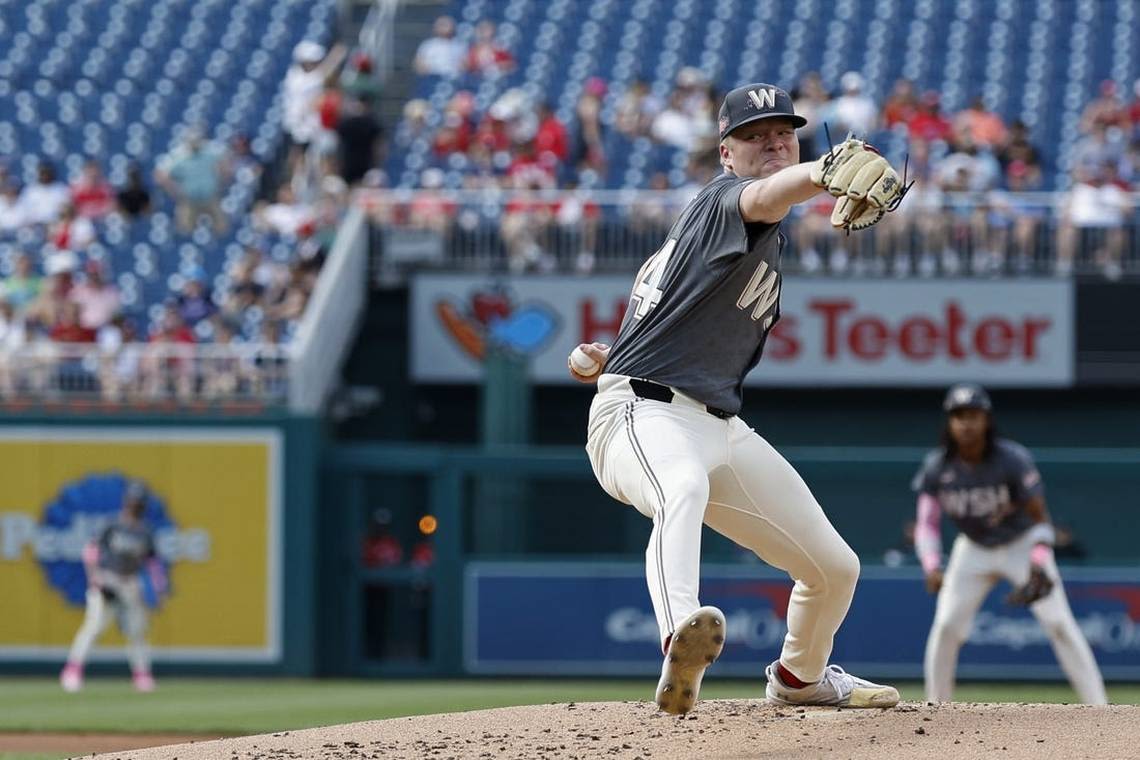 Nationals rookie holds Marlins to one hit for first major-league victory