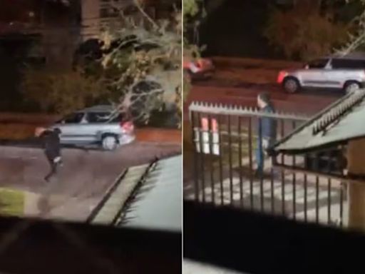 Una escena de película: dos bandas de ladrones se enfrentan a tiros para robar el mismo coche