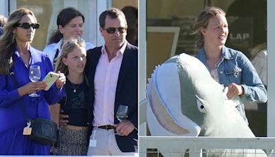 Peter Phillips' girlfriend Harriet Sperling is so elegant in cinched tea dress to support Prince William