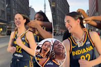 Caitlin Clark already having fun with Indiana Fever teammates during bling-filled photo shoot