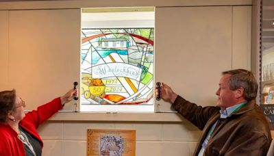 New commemorative stained glass window unveiled at Wanlockhead’s Museum of Lead Mining