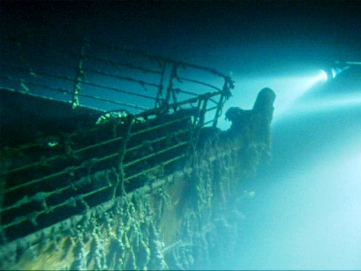 'Titanic will literally never look the same' after researchers discovered the site of James Cameron's famous 'I'm flying' scene is breaking apart