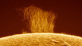 60,000-mile-tall 'plasma waterfall' seen showering the sun with impossibly fast fire