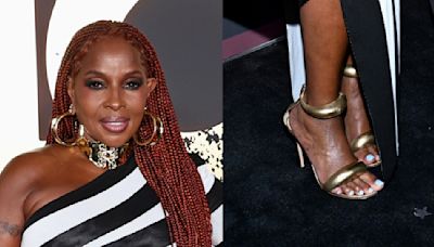 Mary J. Blige Shines in Gilded Gianvito Rossi Puffy Sandals at ‘Power Book II: Ghost’ Season Four Premiere in New York