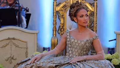 You need to see JLo's regal ballgown for her Bridgerton birthday party