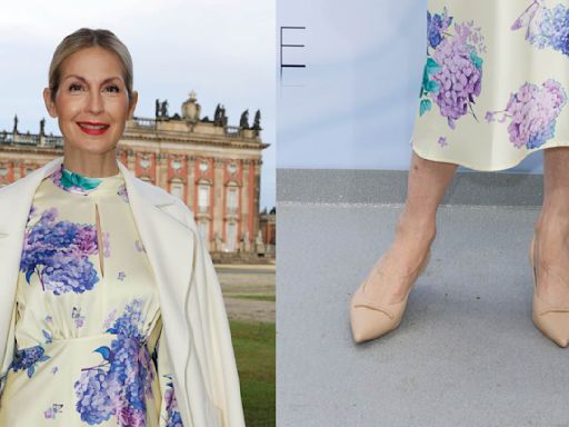 Kelly Rutherford Owns Front Row in Neutral Leather Pumps at Marc Cain’s Summer 2025 Show During Berlin Fashion Week