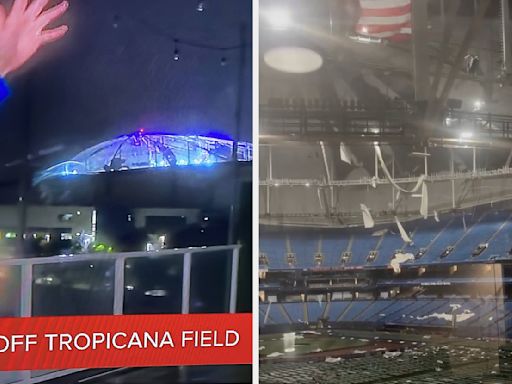 These Surreal Photos And Videos Of Tropicana Field Without A Roof Are Going Viral