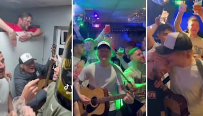 Ed Sheeran celebró el ascenso de su equipo a la Premier League y sacó de fiesta a los jugadores