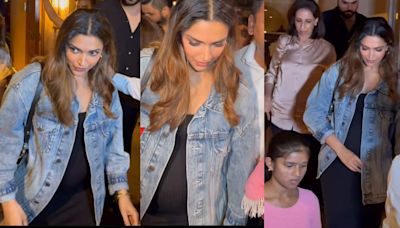 Mom-to-be Deepika Padukone enjoys late night dinner outing with mother, shows off her baby bump in black body-con outfit