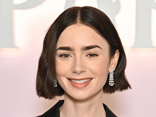 Lily Collins Wore a Sheer Flapper-Esque Dress With a Modern Twist