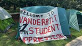 Vanderbilt University students protest in support of Palestine by camping on campus