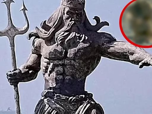 Así luciría la estatua de Poseidón en Yucatán si la cambiaran por la del dios maya Chaac, según la Inteligencia Artificial