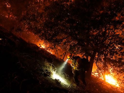 Bridge, Line, Airport and Davis fires grow in California and Nevada, displacing thousands