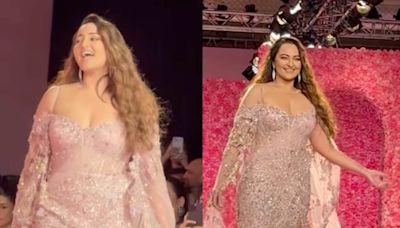 Sonakshi Sinha Walks The Ramp First Time After Wedding; Exudes Elegance In A Thigh-HIgh Slit Gown | Watch - News18