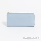 RABEANCO 迷時尚系列L型拉鍊長夾粉藍