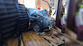Pickup crashes into back of Independence fire station