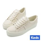 Keds 運動時尚金眼釦皮革厚底鞋 香檳色 9243W123198