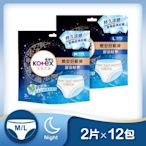 Kotex 靠得住 舒涼好眠褲(晚安冷氣褲) 褲型衛生棉 2片x12包 -(M/L號可選)