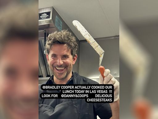 Bradley Cooper slings cheesesteaks to Martha Stewart, Donna Kelce in Las Vegas