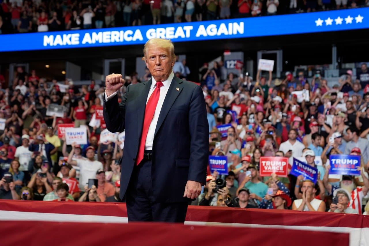 Trump expected to turn his full focus on Harris at first rally since Biden’s exit from 2024 race