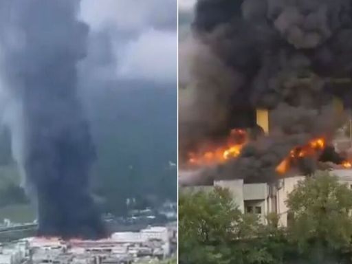 Italy travel chaos as factory fire sees flights grounded by huge smoke cloud