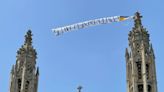 Ukraine banner attached to chapel at University of Cambridge’s King’s College