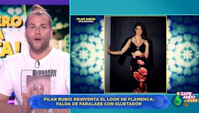 Falda de faralaes con top y chaquetilla: Eduardo Navarrete analiza la reinterpretación de Pilar Rubio del look de flamenca